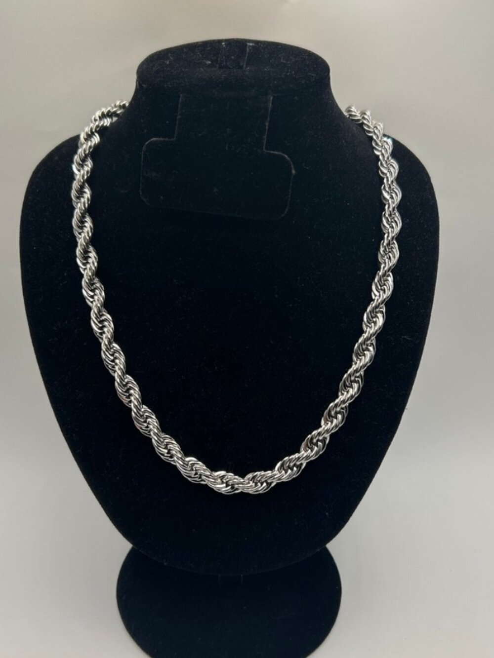 10mm Rope Chain Real Silver Plated 20 Inch Mens Thick Hip Hop Twisted Chunky